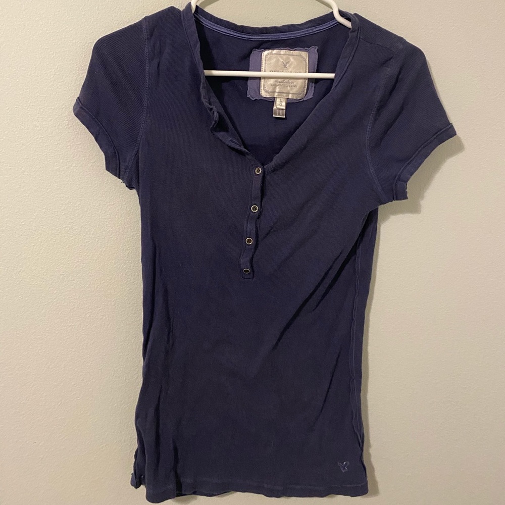 American Eagle Button-Up Short Sleeve Top